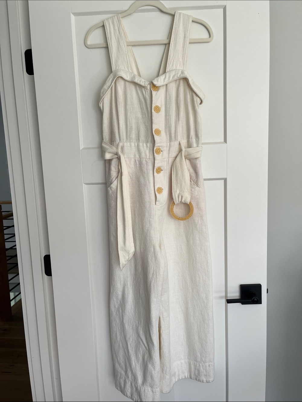 Anthropologie Cape Cod Cream Ivory Jumpsuit - Size 8 - EUC - Picture 5 of 10